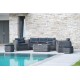 Salon bas de jardin BAHAMAS 7 places en résine tressée - GRIS ANTHRACITE