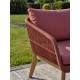 Salon bas de jardin BAHIA 4 places en bois d'acacia et corde tissée - TERRACOTTA