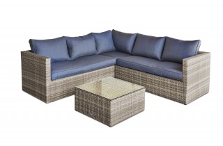 Salon de jardin d'angle BAVARO 5 places en résine tressée - MIEL