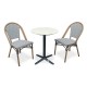 Lot composé d'une table de jardin BISTRO-TB60-TRZ et de 2 fauteuils BISTRO-FT-TEX-BLEU empilables