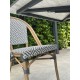 Lot composé d'une table de jardin BISTRO-TB70-HPL-MB et de 2 fauteuils BISTRO-FT-TEX-BLEU empilables