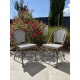 Lot composé d'une table de jardin BISTRO-TB70-HPL-MB et de 2 fauteuils BISTRO-FT-TEX-BLEU empilables