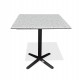 Table carrée de jardin BISTRO (70x70 cm) en acier noir et plateau terrazzo - BLANC