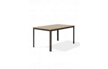 Table de jardin BOSTON (150x90 cm) en aluminium et plateau polywood imitation bois - GRIS ANTHRACITE