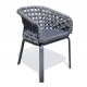 Fauteuil de jardin CAMARGUE en corde tissée et aluminium - GRIS ANTHRACITE