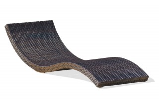 Bain de soleil CANCUN empilable en résine tressée - CHOCOLAT