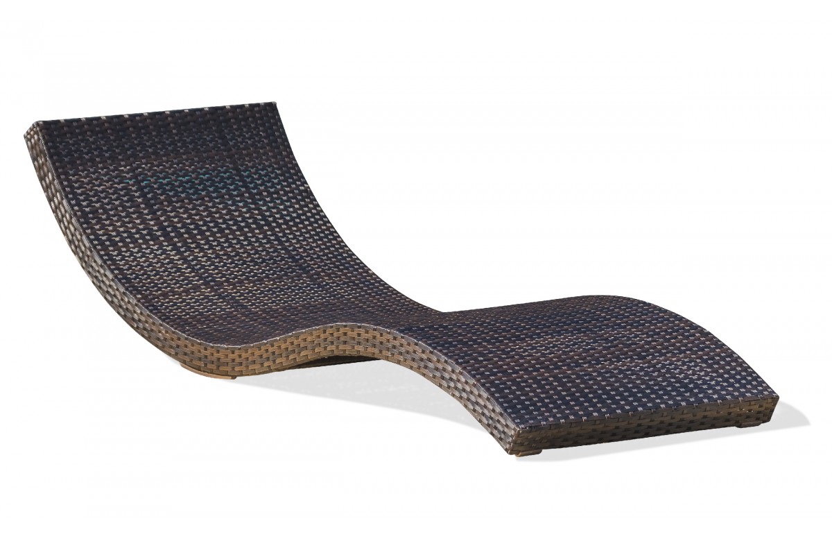 Bain de soleil CANCUN empilable en résine tressée - CHOCOLAT