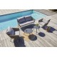 Salon bas de jardin CAPRI 4 places en corde tissée taupe et acier - GRIS ANTHRACITE