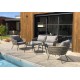 Salon bas de jardin CAPRI 4 places en corde tissée taupe et acier - GRIS ANTHRACITE