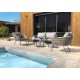 Salon bas de jardin CAPRI 4 places en corde tissée taupe et acier - GRIS ANTHRACITE