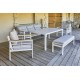 Ensemble repas de jardin CAYENNE 7 places en aluminium - BLANC