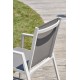 Fauteuil de jardin empilable FLORIDE en textilène taupe et aluminium - BLANC