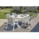 Lot composé d'une table de jardin FLORIDE-TB240-ALU-B avec rallonge et de 6 fauteuils FLORIDE-FT-BLANC empilables