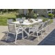 Lot composé d'une table de jardin FLORIDE-TB240-ALU-B avec rallonge et de 8 fauteuils FLORIDE-FT-BLANC empilables