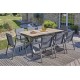 Lot composé d'une table de jardin FLORIDE-TB240-HPL-AW avec rallonge et de 8 fauteuils FLORIDE-FT-GRISANTH empilables