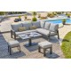 Ensemble repas de jardin IBIZA 7 places en aluminium et plateau en céramique - GRIS ANTHRACITE