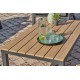 Salon de jardin KOMMOS 5 places en aluminium et plateau en composite - GRIS ANTHRACITE
