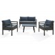 Salon bas de jardin LISBONNE 4 places en aluminium - GRIS ANTHRACITE