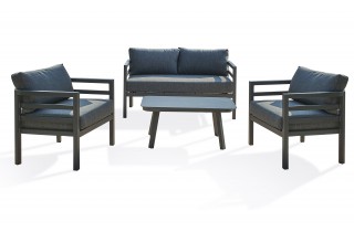 Salon bas de jardin LISBONNE 4 places en aluminium - GRIS ANTHRACITE