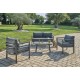 Salon bas de jardin LISBONNE 4 places en aluminium - GRIS ANTHRACITE