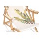 Chilienne pliante de jardin LONA en bois d'eucalyptus et toile 100% coton - FEUILLES