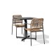 Lot composé d'une table de jardin LOUISE-TB70-A-ANTH pliante et de 2 fauteuils MARCEAU-FT-ANTH