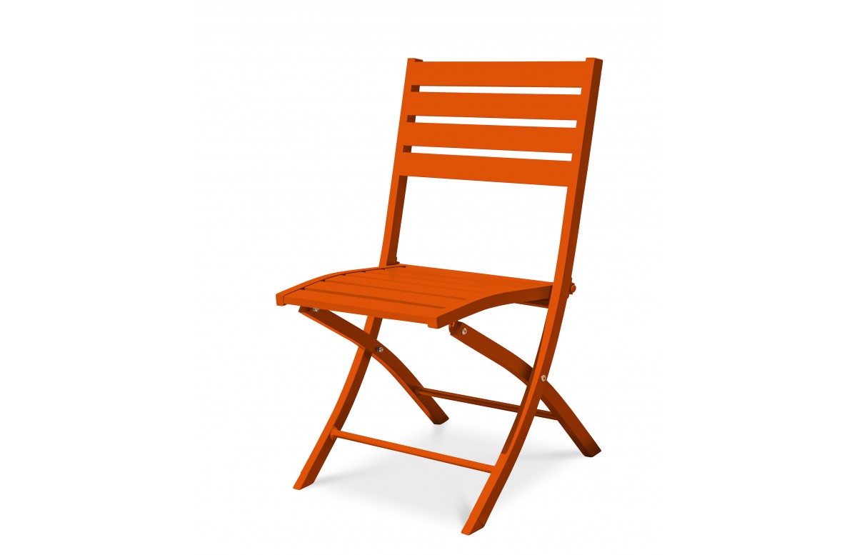 Chaise de jardin pliante MARIUS en aluminium - ORANGE