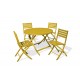 Lot composé d'une table de jardin MARIUS-TB110-MOUTARD pliante et de 4 chaises MARIUS-CP-MOUTARDE pliantes