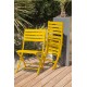 Lot composé d'une table de jardin MARIUS-TB110-MOUTARD pliante et de 4 chaises MARIUS-CP-MOUTARDE pliantes