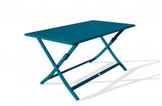 Table de jardin pliante MARIUS (140x80 cm) en aluminium - BLEU CANARD