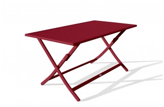 Table de jardin pliante MARIUS (140x80 cm) en aluminium - CARMIN