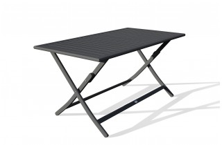 Table de jardin pliante MARIUS (140x80 cm) en aluminium - GRIS ANTHRACITE