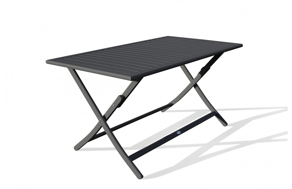 Table de jardin pliante MARIUS (140x80 cm) en aluminium - GRIS ANTHRACITE