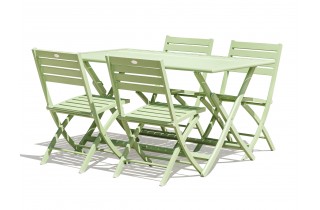Lot composé d'une table de jardin pliante MARIUS-TB140-LAGUNE et de 4 chaises MARIUS-CP-LAGUNE pliantes