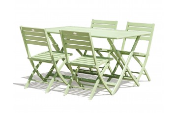 Lot composé d'une table de jardin pliante MARIUS-TB140-LAGUNE et de 4 chaises MARIUS-CP-LAGUNE pliantes