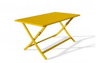 Table de jardin pliante MARIUS (140x80 cm) en aluminium - MOUTARDE