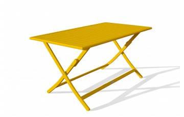 Table de jardin pliante MARIUS (140x80 cm) en aluminium - MOUTARDE