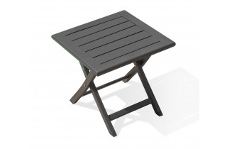 Table basse de jardin pliante MARIUS (43x43 cm) en aluminium - GRIS ANTHRACITE