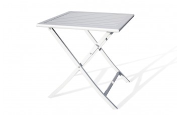 Guéridon de jardin pliant MARIUS (70x70 cm) en aluminium - GRIS
