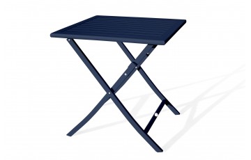 Guéridon de jardin pliant MARIUS (70x70 cm) en aluminium - BLEU NUIT