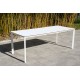 Table de jardin MEET (200x90 cm) en aluminium laqué et peinture Epoxy - BLANC