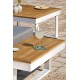Salon de jardin MIYAKO 5 places en aluminium et acacia - BLANC