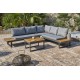 Salon de jardin MIYAKO 5 places en aluminium et acacia - GRIS ANTHRACITE
