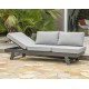 Salon de jardin d'angle NEWYORK 5/6 places en aluminium - GRIS ANTHRACITE