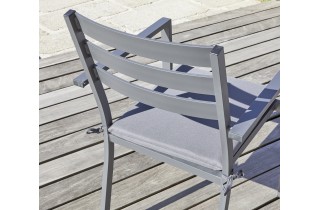 Fauteuil de jardin empilable PELOSA en aluminium - GRIS ANTHRACITE