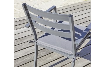 Fauteuil de jardin empilable PELOSA en aluminium - GRIS ANTHRACITE