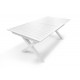 Table de jardin FLORIDE (180/240x100 cm) en aluminium avec rallonge automatique - BLANC