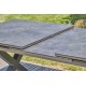 Table de jardin FLORIDE (180/240x100 cm) en aluminium et plateau en céramique avec rallonge automatique - GRIS ANTHRACITE