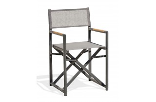 Fauteuil de jardin pliant HONFLEUR en aluminium et textilène - GRIS ANTHRACITE