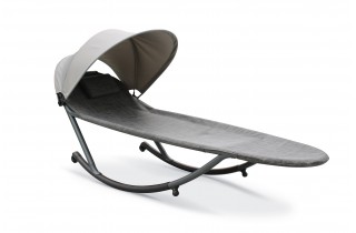 Bain de soleil HOSSEGOR en acier avec brise-soleil - GRIS